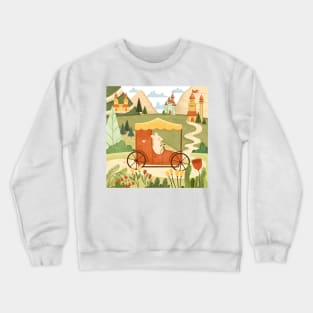 Lovely landscape with a little mouse Crewneck Sweatshirt